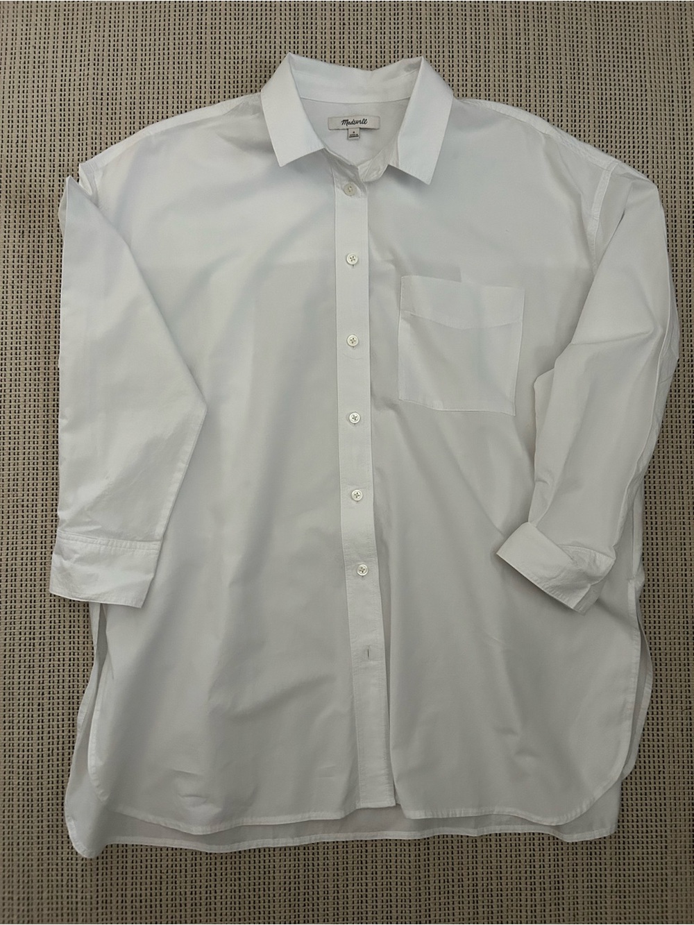 Madewell White Long-Sleeve Button-Down Shirt